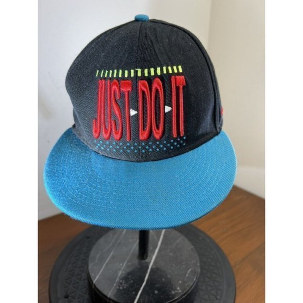 Nike True Tech Just Do‎ It Men's Black Blue Red Snapback Hat Flat Top